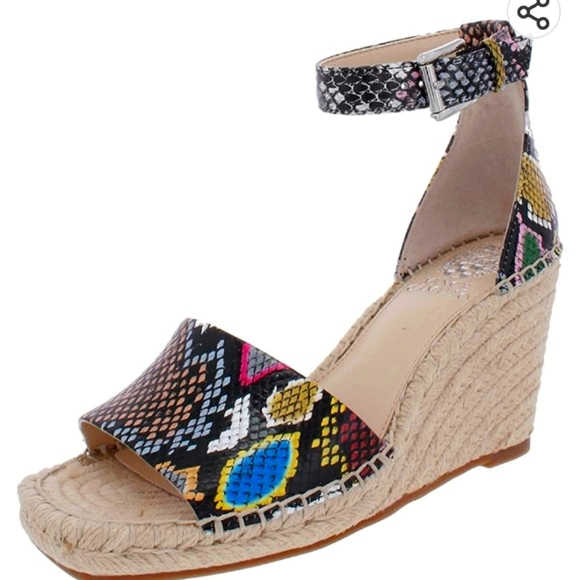 Vince Camuto Womens Maaza Embellished Ankle Strap Wedges 8.5 - Picture 1 of 5